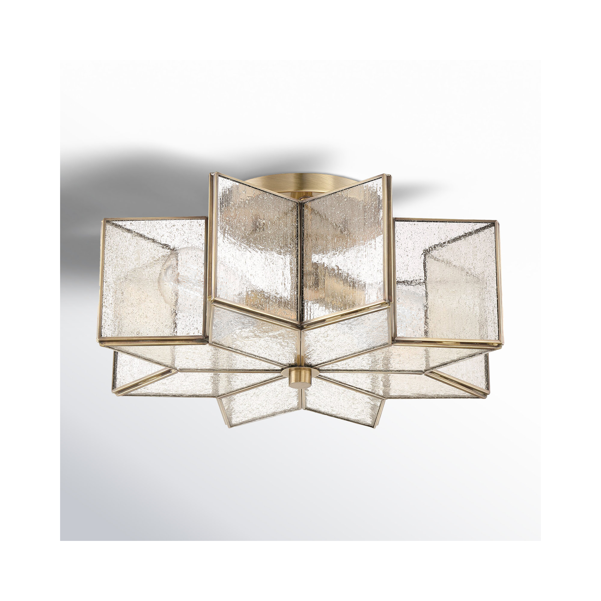 Putnam 2 Light Glass Semi Flush Mount, Clear