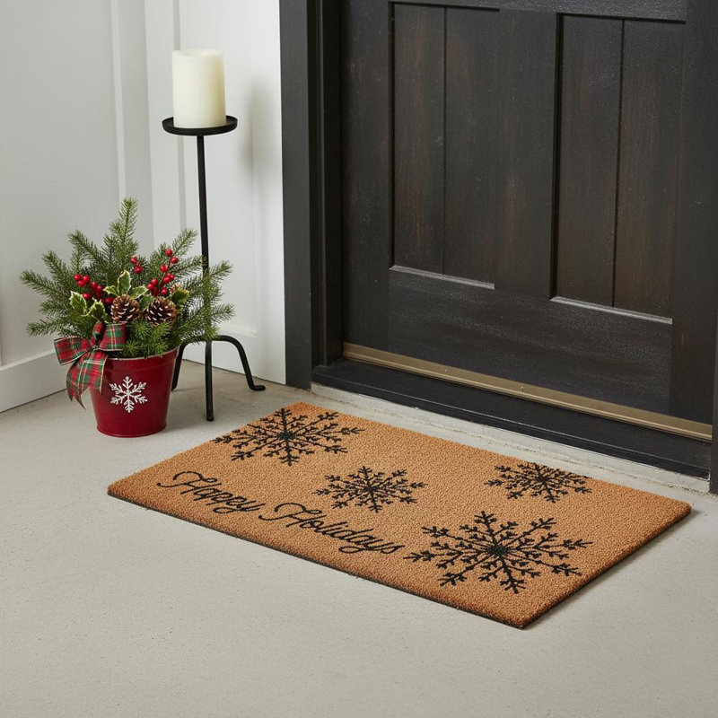 Paillasson 24 po x 36 po brun et noir Merry Christmas, l 24 po x L 36 po