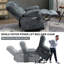 Fauteuil inclinable électrique en chenille de 23 po de large et à dossier haut avec massage par vibration à 8 points et chauffage lombaire-1196854740