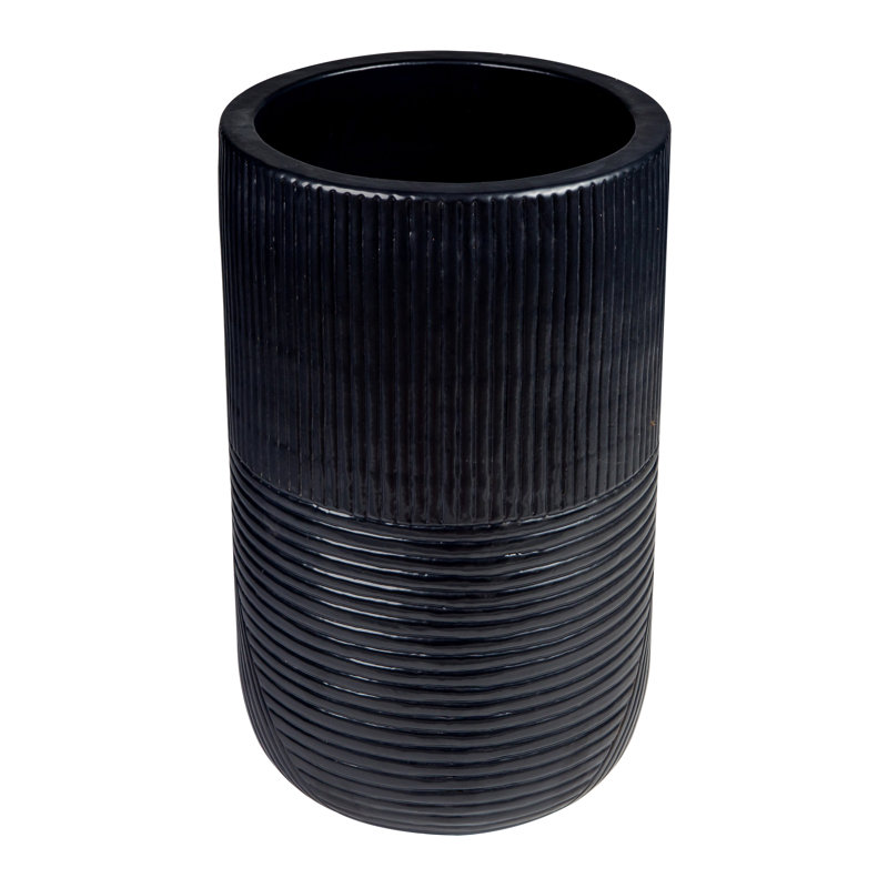Provenance Signature Handmade Ceramic Planter, Gloss Coal