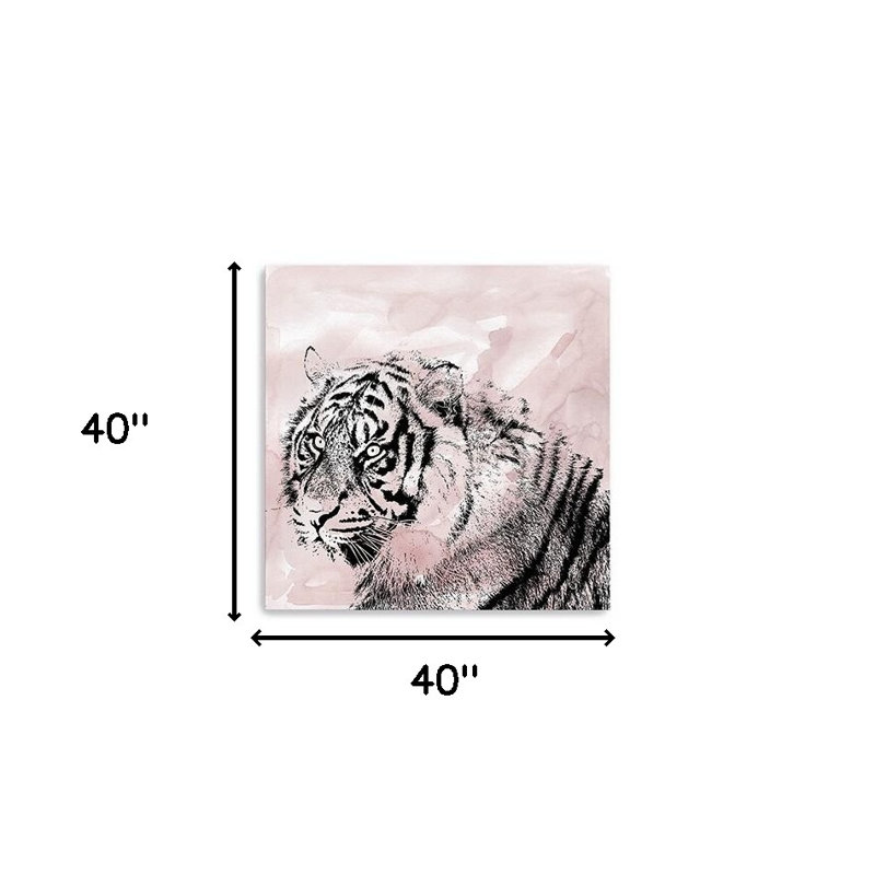«Pink Crouching Tiger», art mural sans cadre