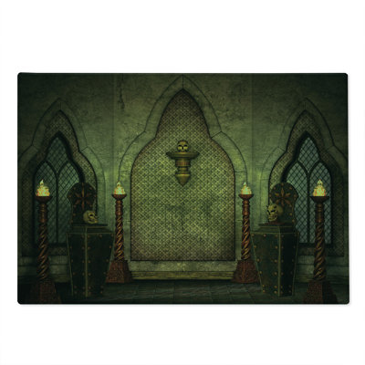 Ambesonne Gothic Cutting Board Large Size Fantasy Spooky Skull Brown