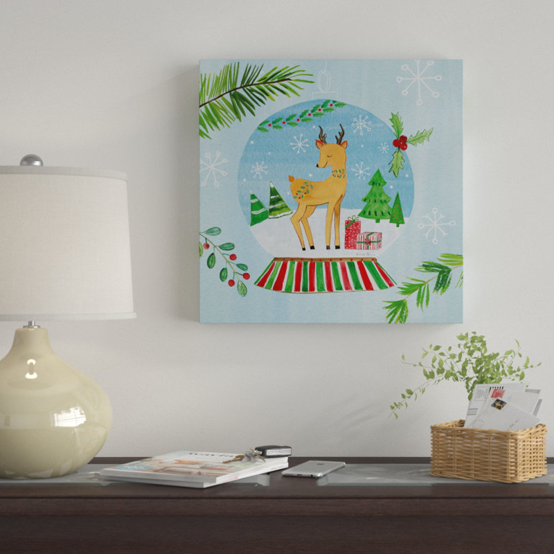 « snow globe animaux i », impression sur toile, H 14 po x l 14 po x P 2 po