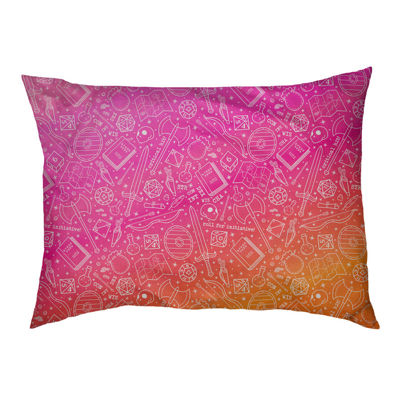 Coussin Byrge, Noir / Rose, Grand (l 42,5 po x P 32,5 po x H 14 po)