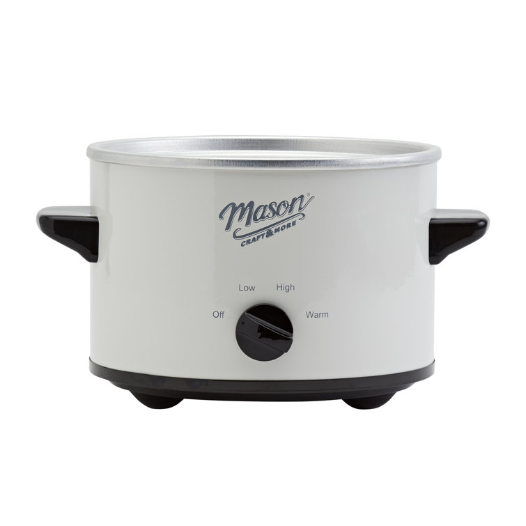 Slow Cooker With Stoneware & Glass Lid 3 Quart CrockPot Mason Craft & More  New