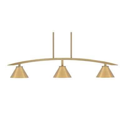 Kurve 3 Light With Cone Metal Shades