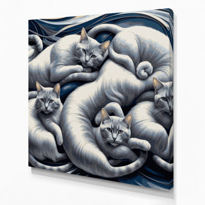 Cats Russian Blue Gray Canvas Wall Art