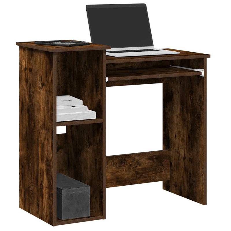 Basanta Computer Desk, Smoked Oak
