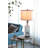 Glass Table Lamp With Linen Shade