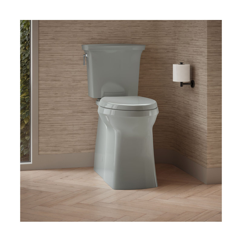 Corbelle Tall Continuousclean Two-Piece Elongated Toilet With Skirted Trapway 1.28 Gpf, Ice Grey