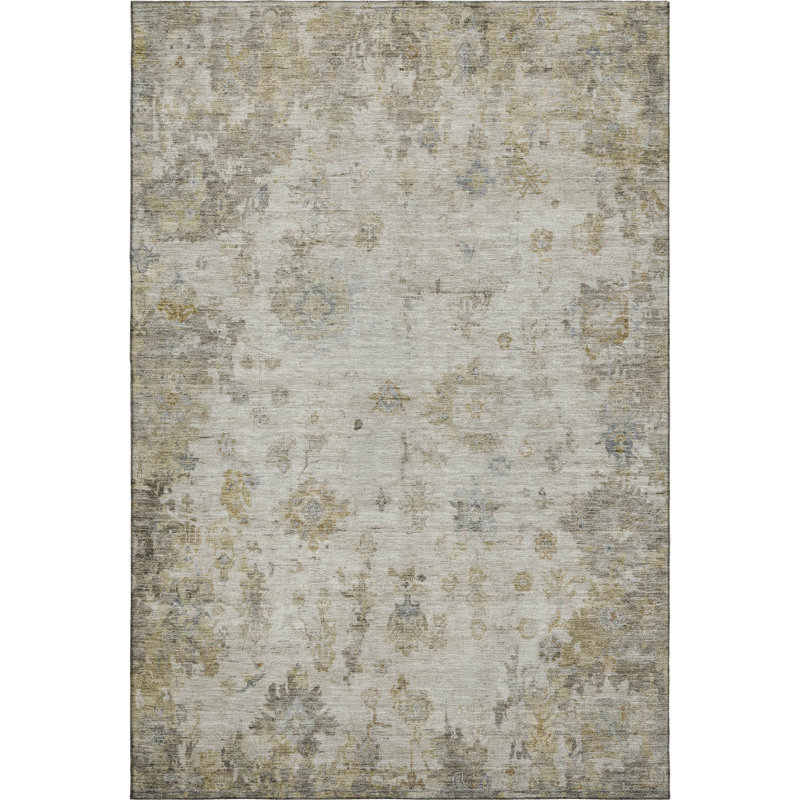 Premium Machine Washable Mayfield  Global Rug, Taupe, 9' x 12'