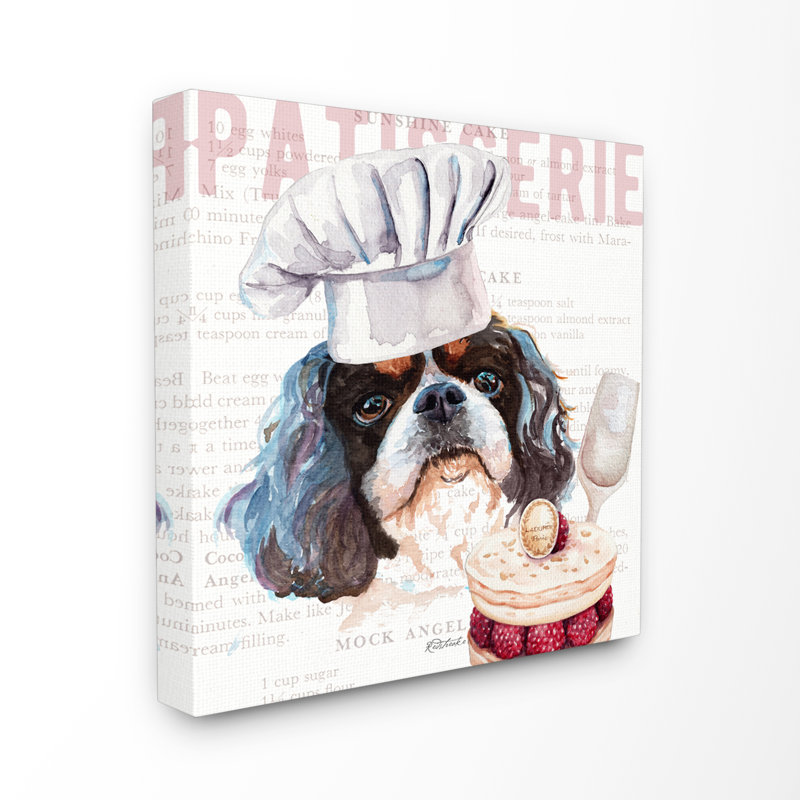 « shih tzu dog cuisine pour les animaux de compagnie », reproduction d’art, Toile tendue, H 24 po x l 24 po x P 1,5 po
