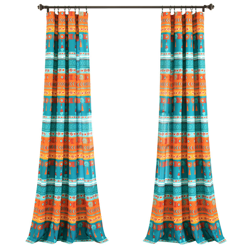 Lush Decor Boho Watercolor Border Semi-Sheer Panels Pair Drapes (Set of 2)