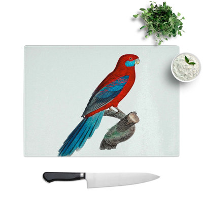 Tempered Glass Crimson Rosella Parrot Chopping Board