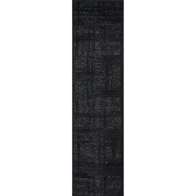 Adetoun Traditional Power Loom Performance Black/Gray Rug