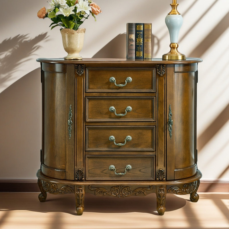 Armoire d'appoint en bois massif Simple Simple, Noyer, H 35,03 po x l 31,49 po x P 13,77 po