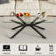 Table basse de 39,37 po rectangulaire en verre trempé transparent, design élégant avec pieds en métal, table basse de salon-212059535-212059520
