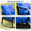 Siège berçant bleu d'extérieur. Dossier rembourré et chaise en aluminium pour patio. Élégant. Base en métal à bascule. . L 27,02 po avec jardin