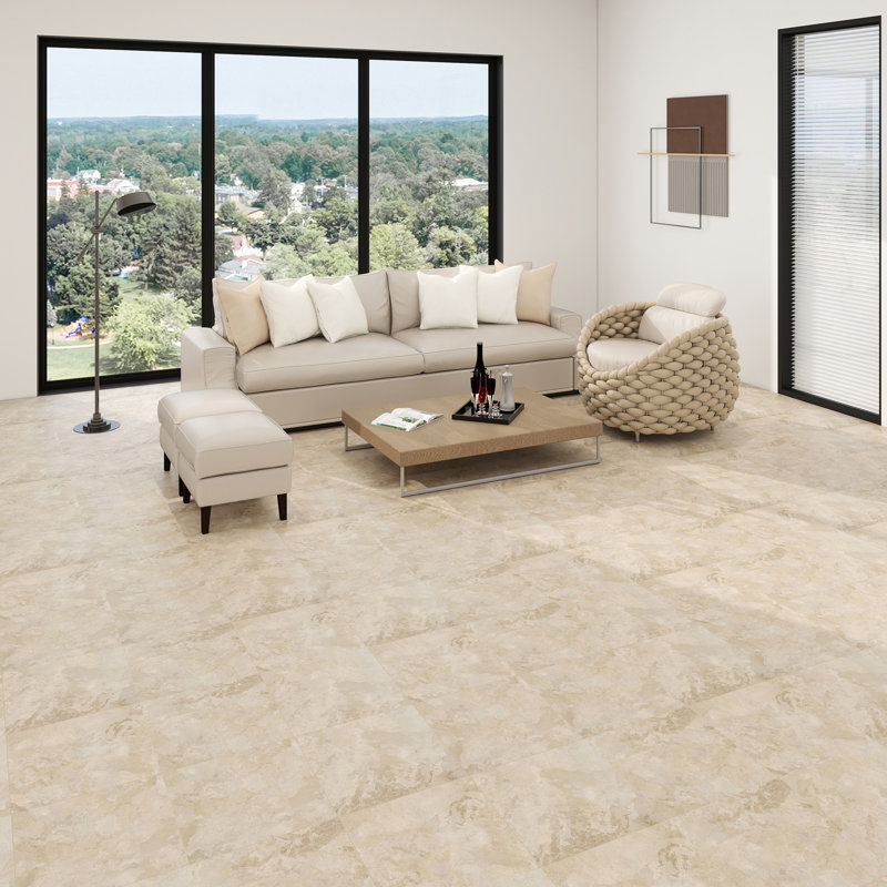 12" X 12" Peel And Stick Vinyl Floor Tiles Self Adhesive Vinyl Flooring (Set Of 30), Silver Stream