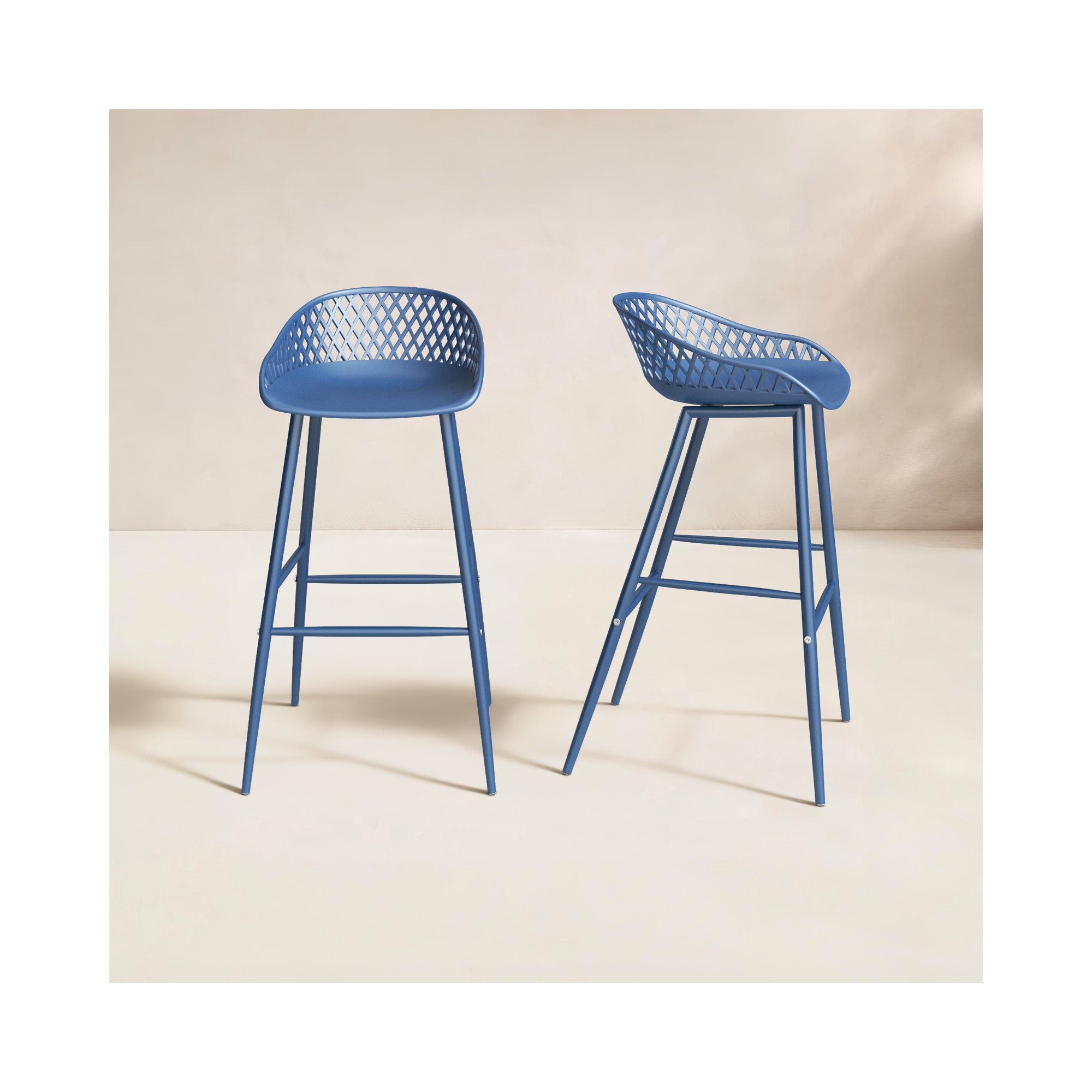Newark Patio Bar Stool, Blue, 29"