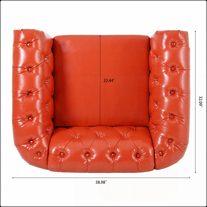 Luxueux canapé à une place en similicuir doux, parfait pour les salons compacts et facile d'entretien.