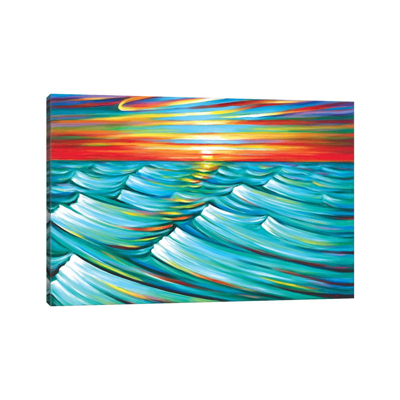 Evening Waves by Novik - Wrapped Canvas Print, 20.32 cm H x 30.48 cm W