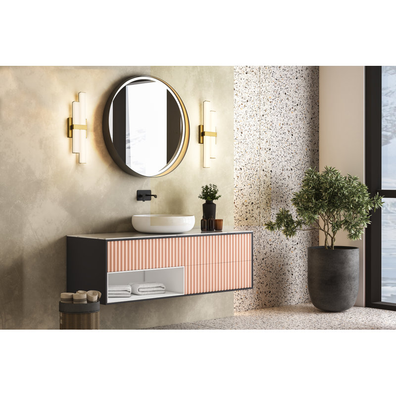 Brinli 2 - Light Dimmable LED Vanity Light, Modern Gold