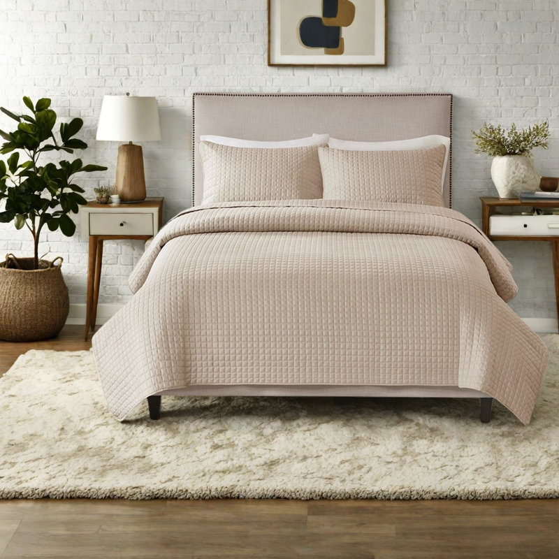 Ensembles de literie kaki confortables, courtepointe réversible avec rembourrage en polyester pour la maison