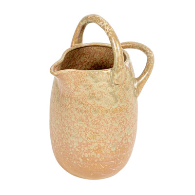 Stoneware Watering Pitcher with Handles Reactive Glaze