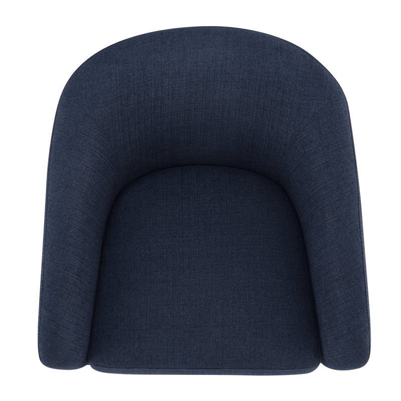 Fauteuil demi-tonneau pivotant avec repose-pieds Bennett, Flannigan minuit