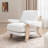 Thickly Padded Linen Solid Wood Armchair-243090313