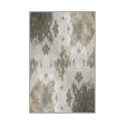 Tapis luxueux, 2,6 x 4,0 pi | 100% polyester, hauteur des poils de 0,4 po | Pois antibactérien et antidérapant en PVC | Lavable à la machine, impression numérique 3D | Parfait pour le salon et la chambre à coucher