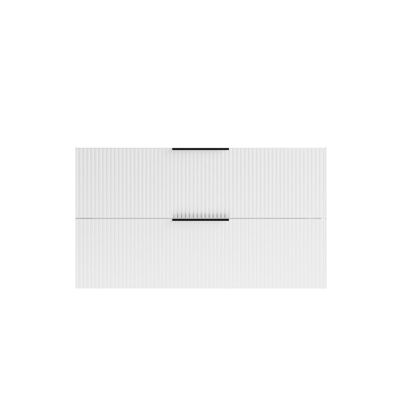 Meuble-lavabo mural moderne Corlenn avec tiroir en U et planche multicouche, Blanc, 36 pouces