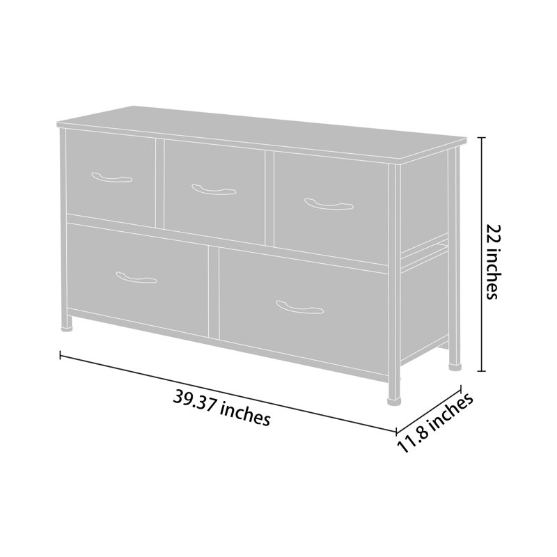 Commode 5 tiroirs Wayneshia
