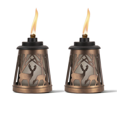 TIKI® Brand 6.75 Inch Woodsy Table Torch Metal Brown
