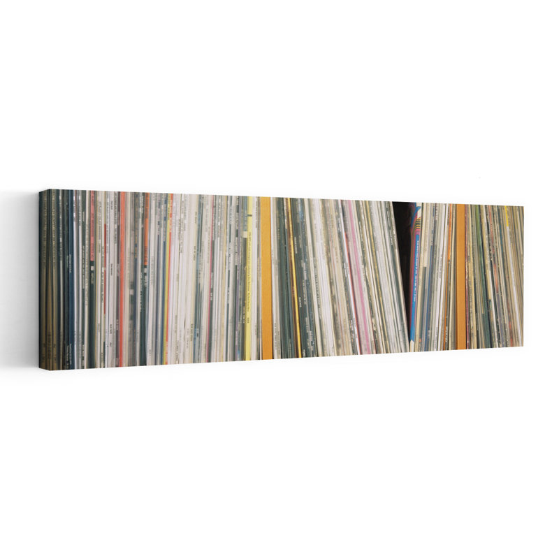 Rangée de disques de musique, Allemagne, art mural rétro, H 16 po x l 48 po
