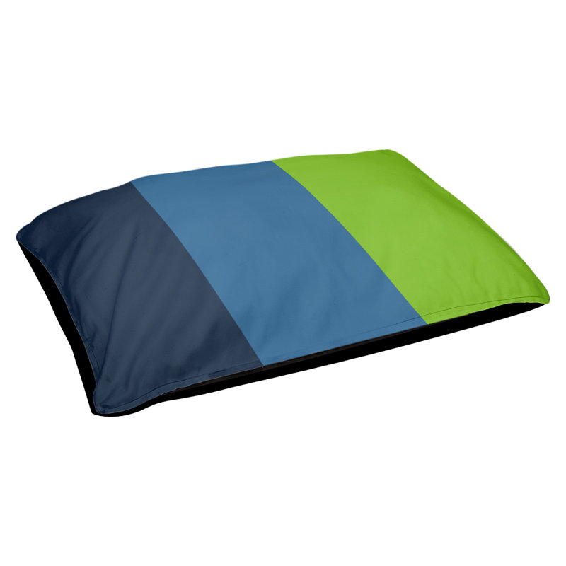 Coussin Golden State, Très grand (l 50 po x P 40 po x H 17 po), Bleu minuit / bleu lac / vert aurore