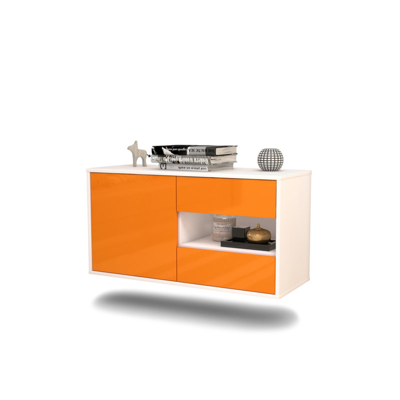 Marling TV Stand, Black/Orange
