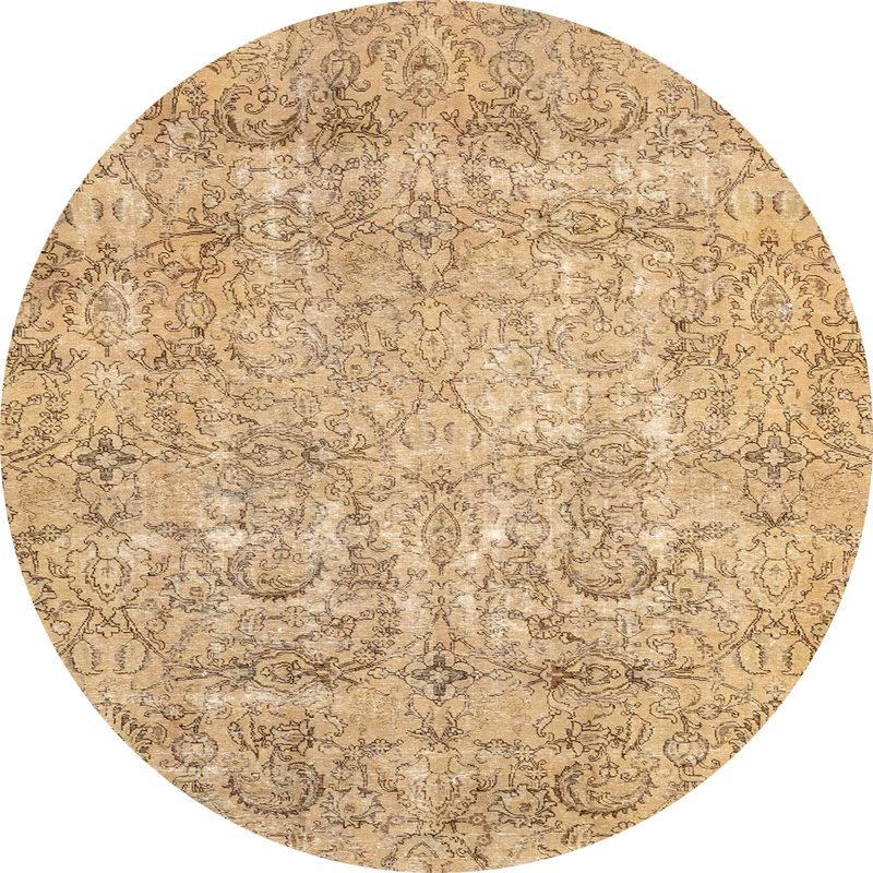 Tapis décoratif multicolore à motif abstrait, Rond 3 pi
