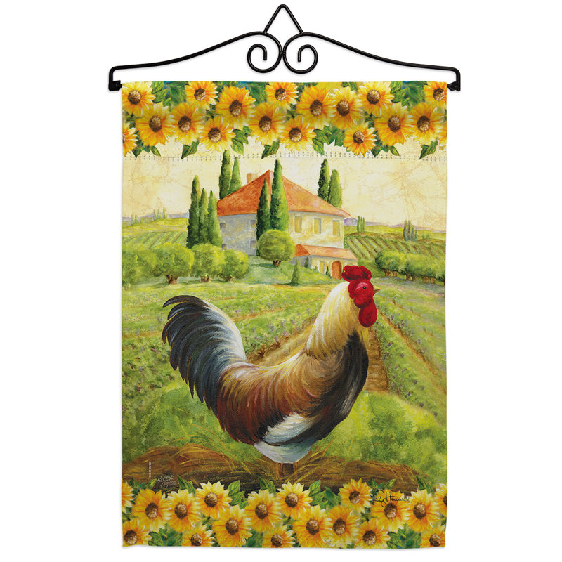 Coussin décoratif à 2 faces 19 x 13 po country rooster ensemble de drapeaux