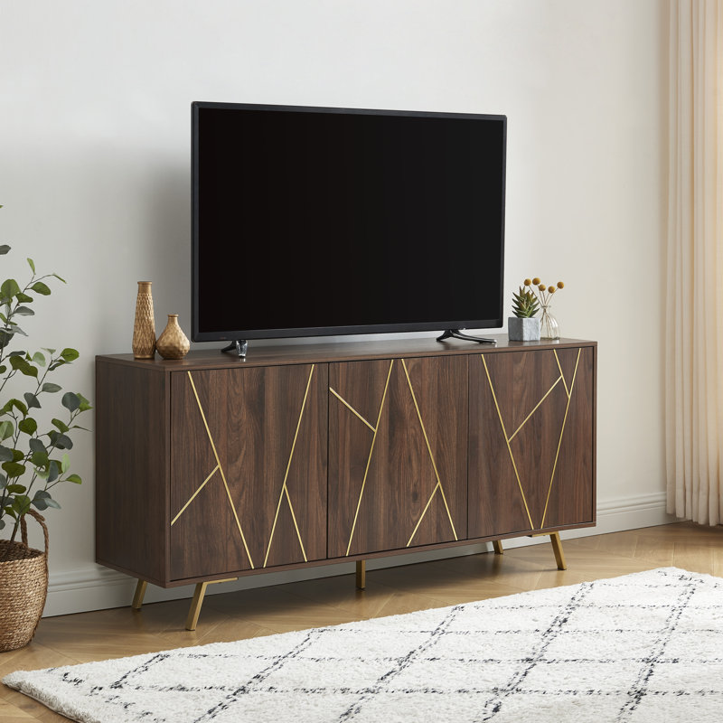 Pinches Unfinished TV Stand for TVs up to 70", Dark Walnut