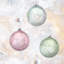 3" Glass Sequin Pearlized Ball Ornament 3 Colors Assorted"