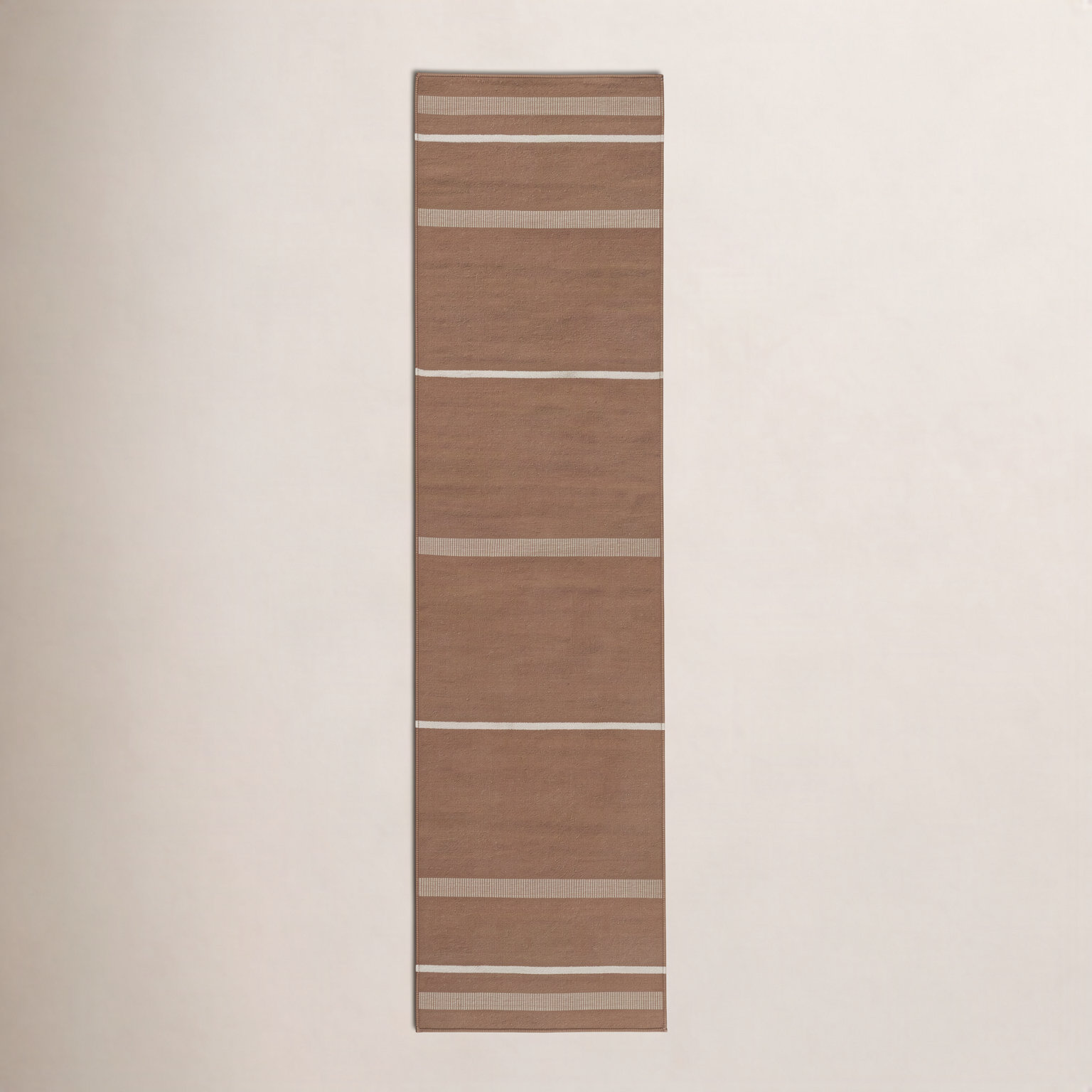 Flatweave Striped Outdoor Rug, Runner 2'3" x 8', Clay