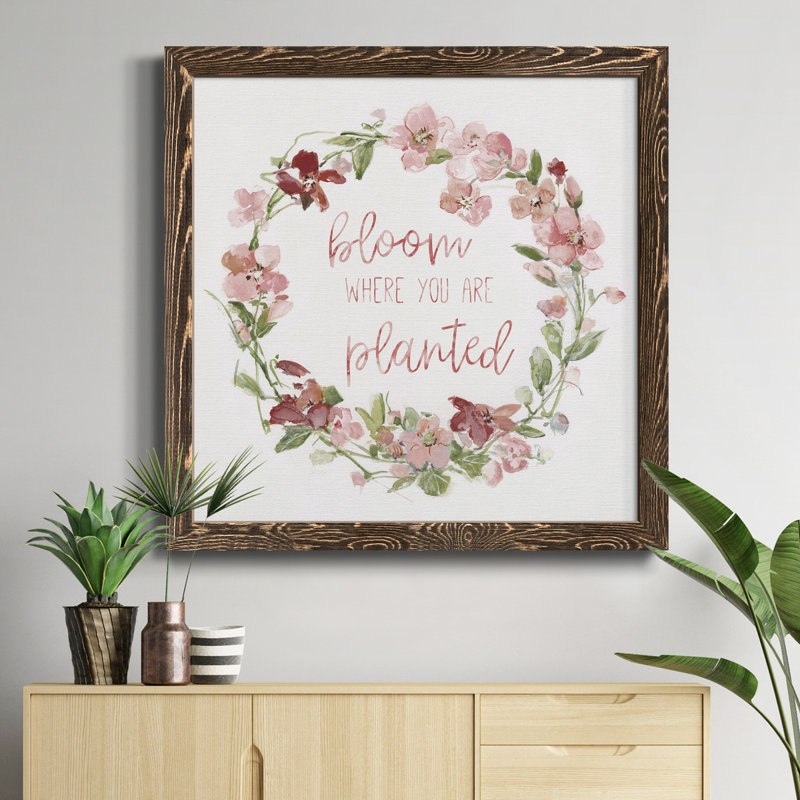 «Succulent Trio I», peinture sur toile encadrée, H 17 po x l 17 po x P 1,5 po, Encadré de bois de noyer