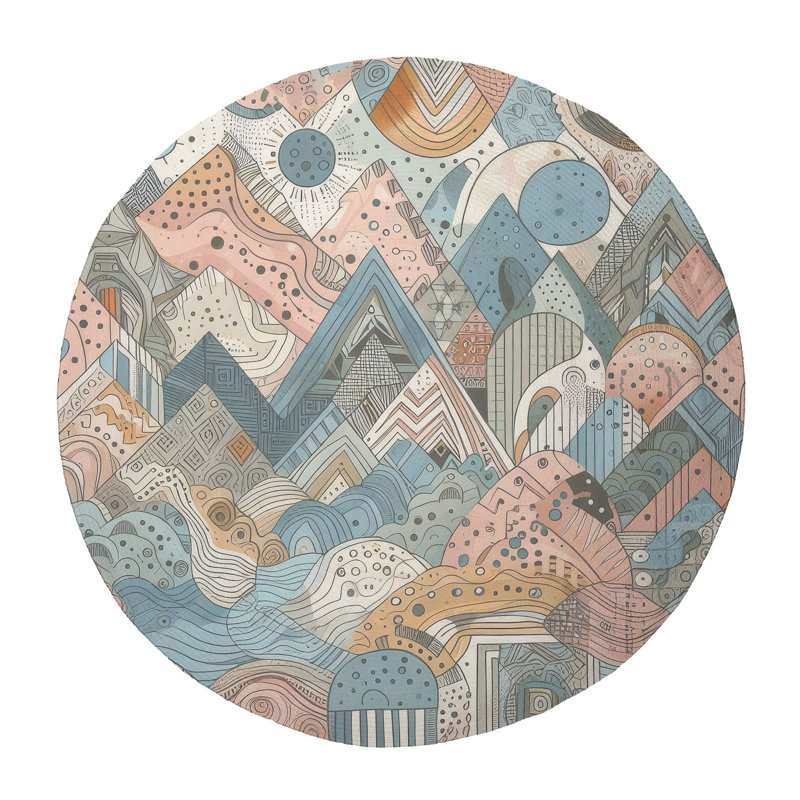 Kaleidoscope Dreams Braided Rug, Round 5'
