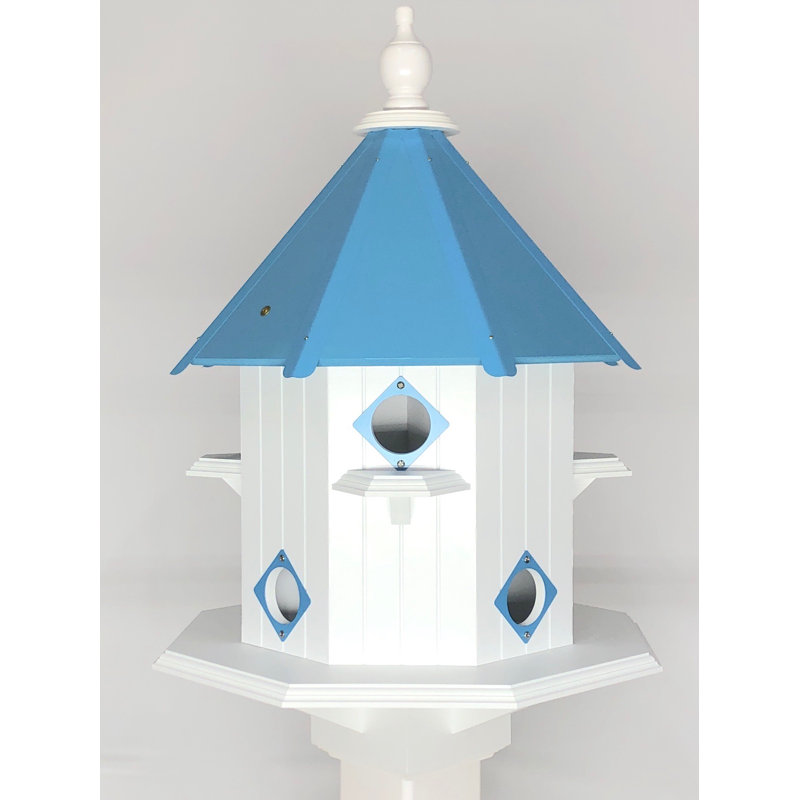 Maison d'oiseaux 26 po x 18 po x 20 po Donalsonville, Bleu lagon