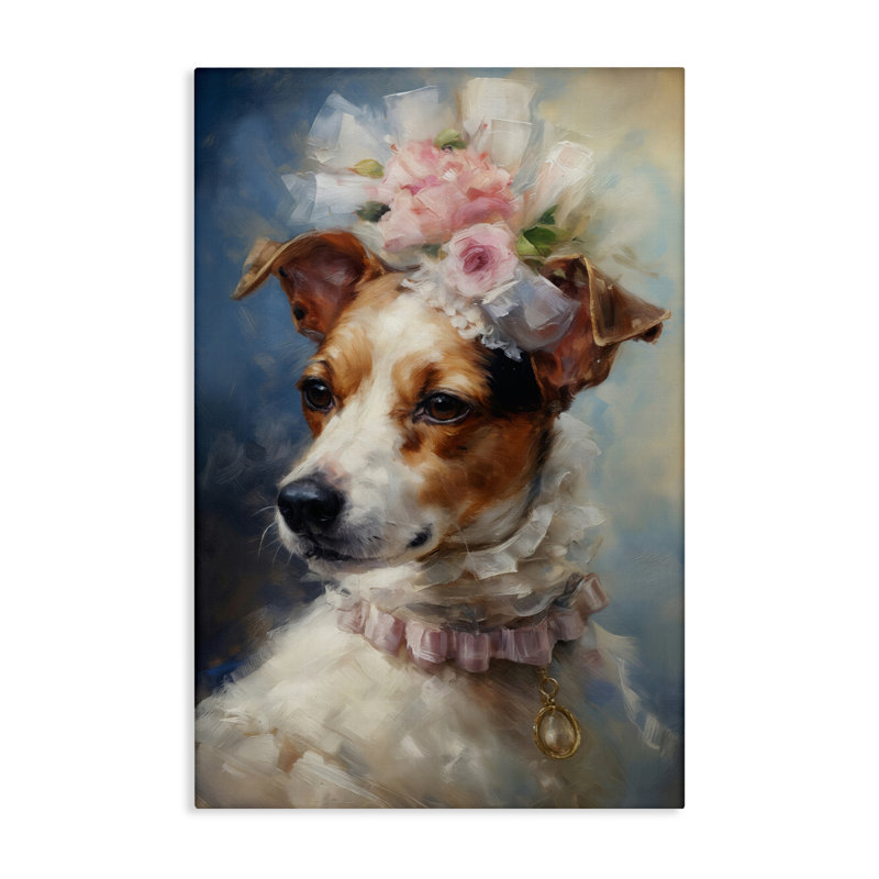 Toile de style victorien Jack Russel, design par Wumples, H 24 po x l 16 po