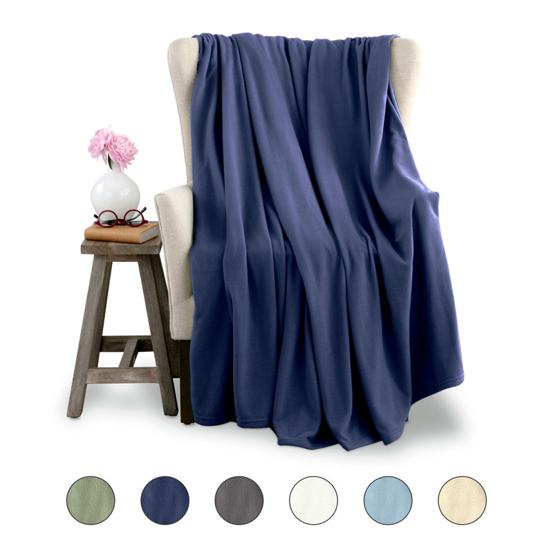 Full/Queen White Microfleece Sherpa Reversible Blanket