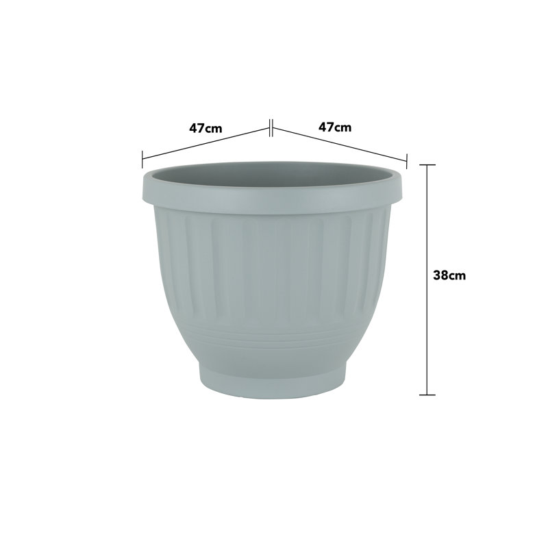 Wham Etruscan 47cm Round Planter Pack of 4 Soft Grey
