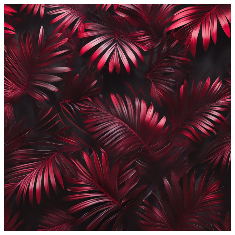 Coussins décoratifs Red Palm Leaves, 26 x 26 inches